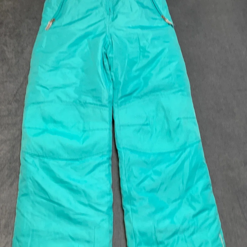 Champion Snow Bib Overall Girls Large Blue Adjustable Strap Insulated Zip Pocket